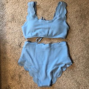 Shein Swimsuit (Scallop Trim High Waisted)